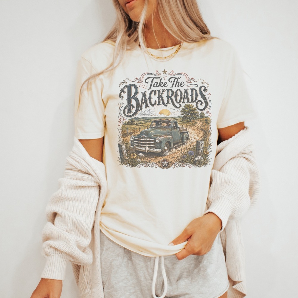 Vintage Style Truck Nature Inspired Wildflower Tee